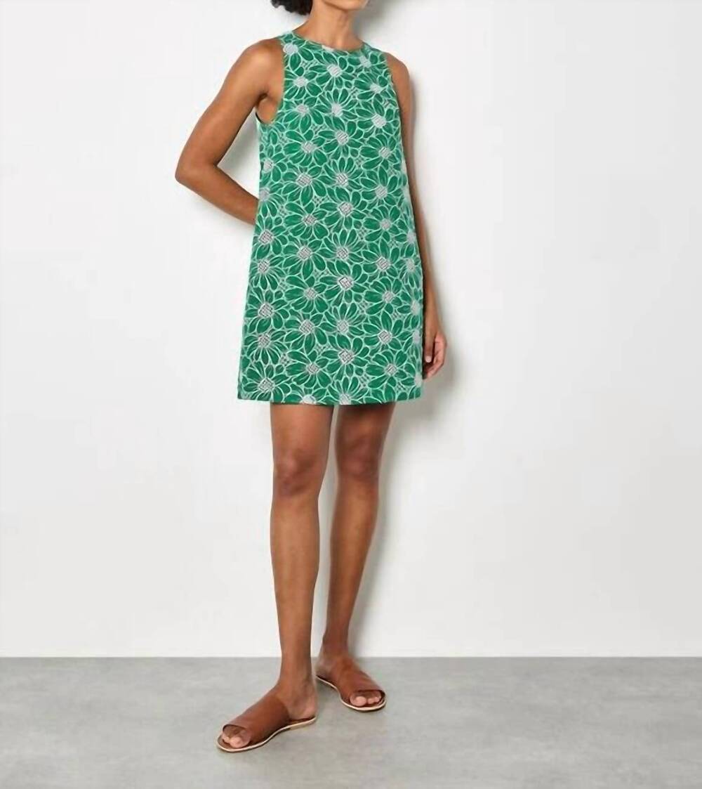 NEW APRICOT embroidered floral shift dress in green